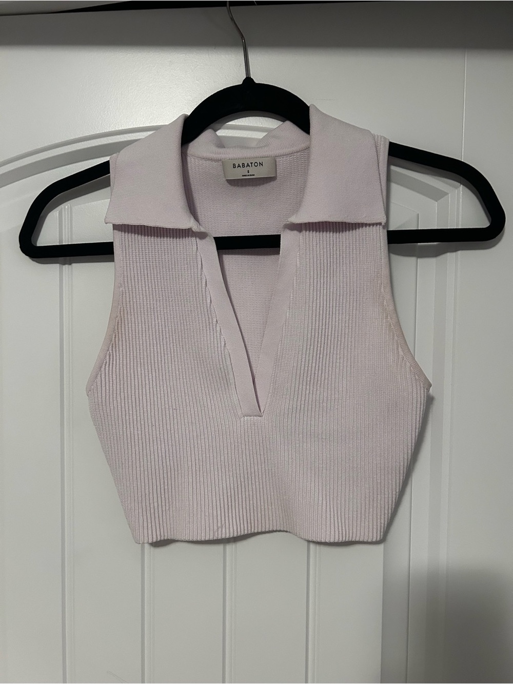 Babaton Sculpt Knit Polo Crop Top
